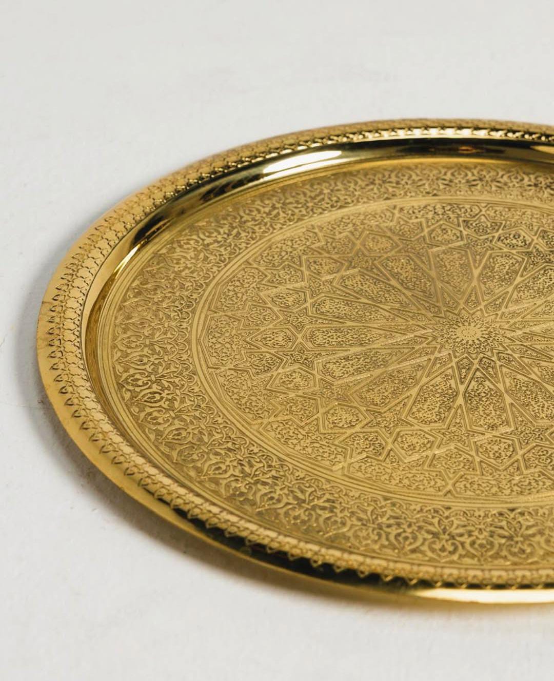 Round Engraved Arabic  Brass Tray 60 CM